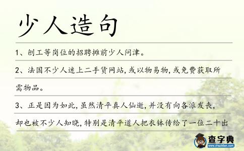 少人造句