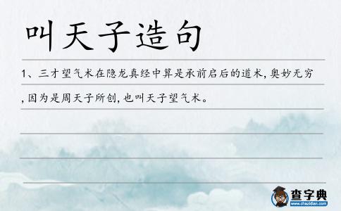 叫天子造句