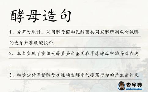 酵母造句