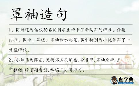 罩袖造句
