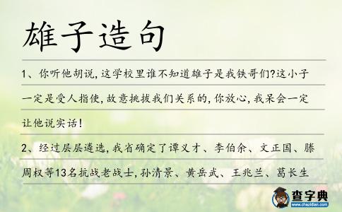 雄子造句