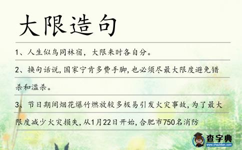 大限造句
