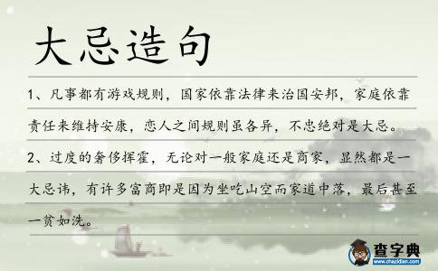 大忌造句