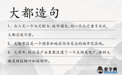 大都造句