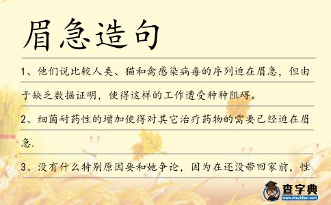 眉急造句