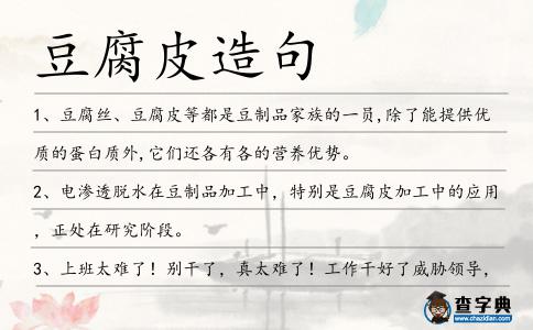 豆腐皮造句