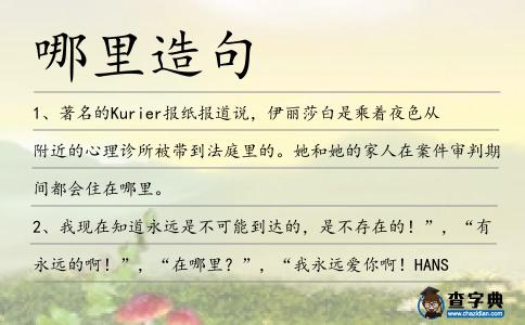 哪里造句