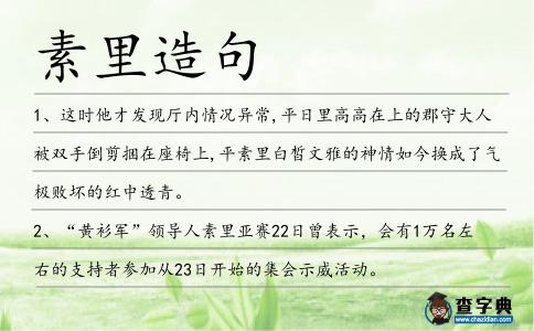 素里造句