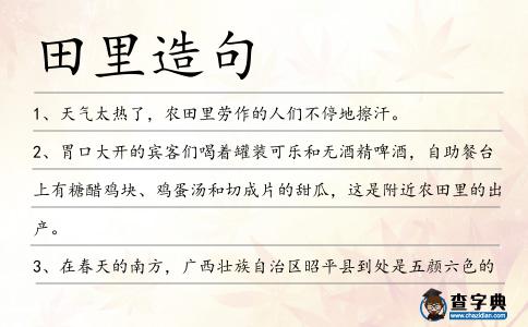 田里造句