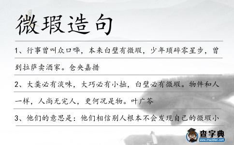 微瑕造句