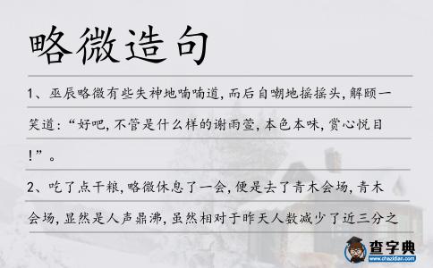 略微造句