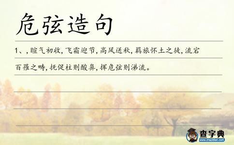 危弦造句