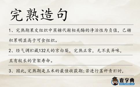 完熟造句
