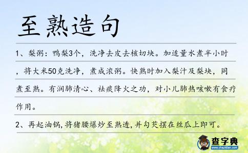 至熟造句