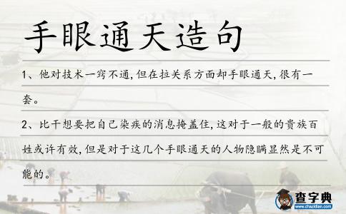 手眼通天造句