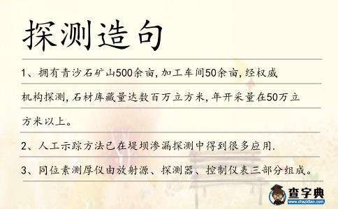 探測造句