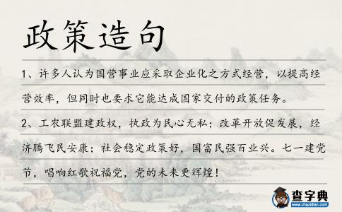 政策造句