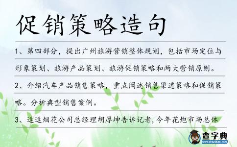 促銷策略造句