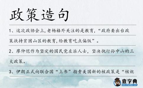 政策造句