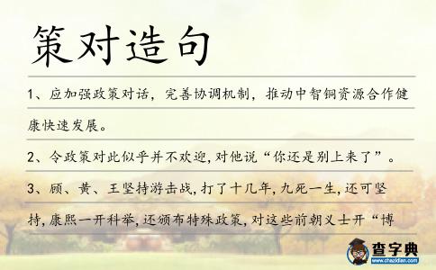 策對造句
