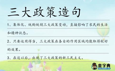 三大政策造句