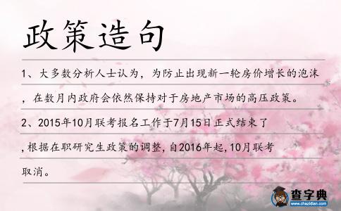 政策造句