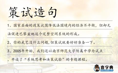 策試造句