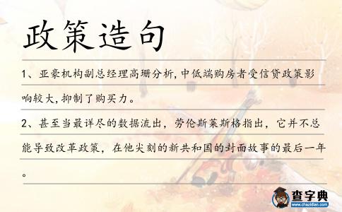 政策造句