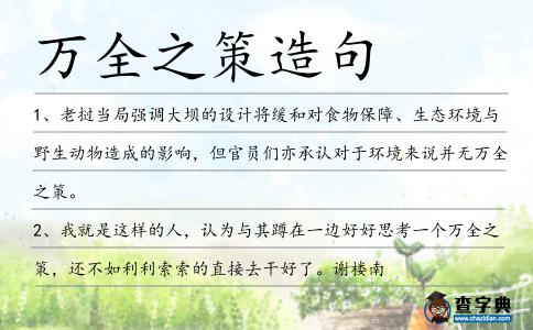 萬全之策造句