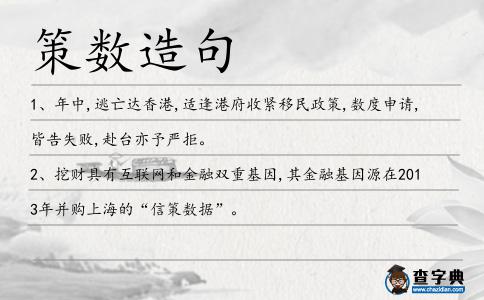 策數造句