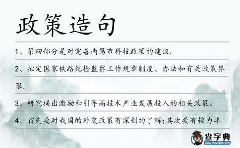 政策造句