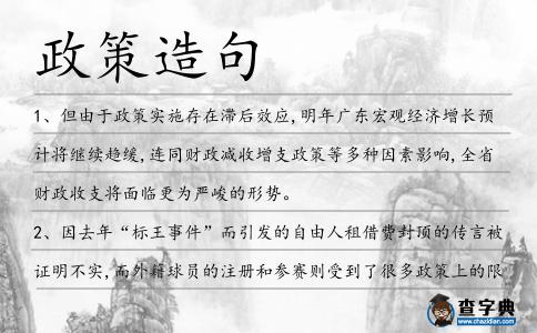 政策造句