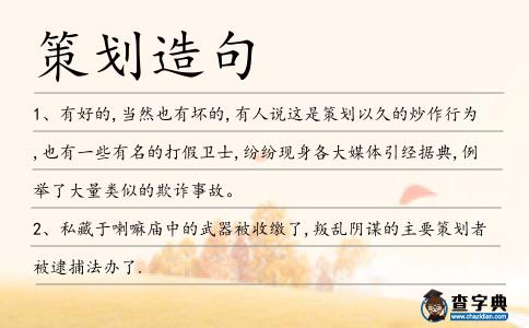策劃造句