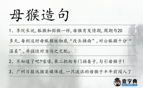 母猴造句