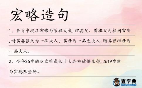 宏略造句