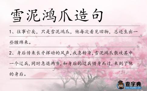 雪泥鴻爪造句