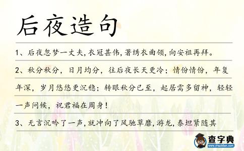 后夜造句