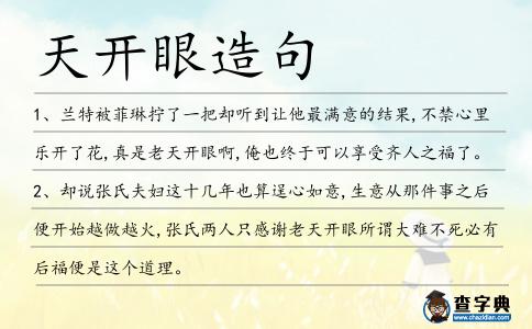 天開眼造句