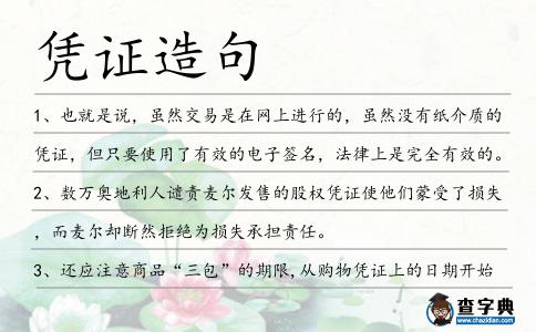 憑證造句