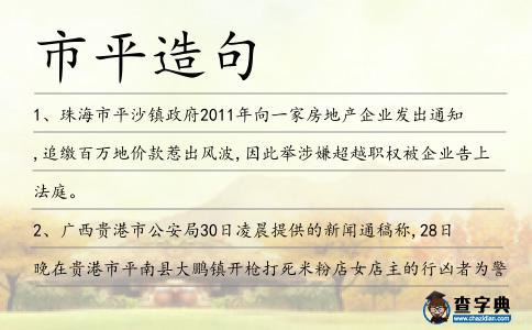 市平造句
