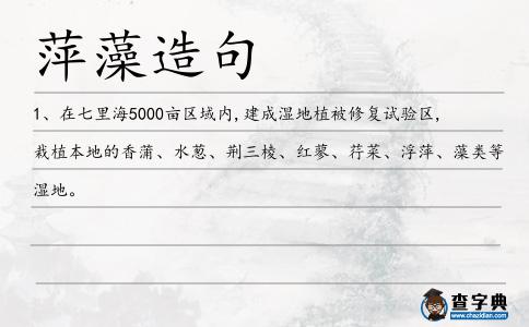 萍藻造句