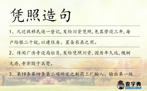 憑照造句