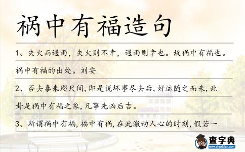 禍中有福造句
