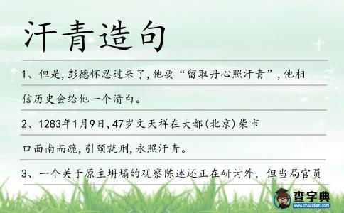 汗青造句