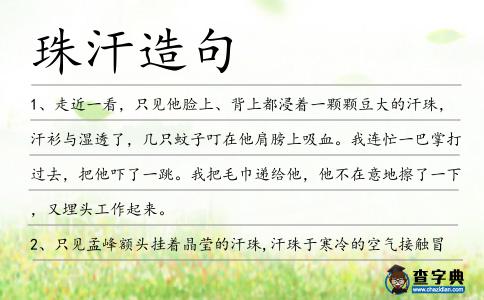 珠汗造句