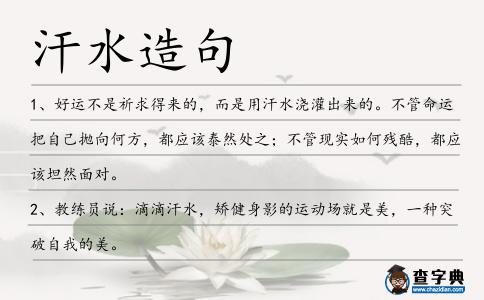汗水造句
