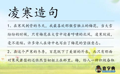 凌寒造句