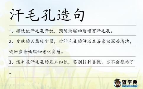 汗毛孔造句
