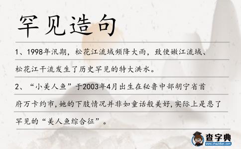 罕見造句