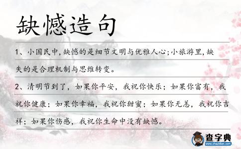 缺憾造句